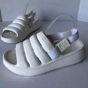 UGG Sport Yeah Kids White Foam Slingback Slide Sandals K6 1129050K